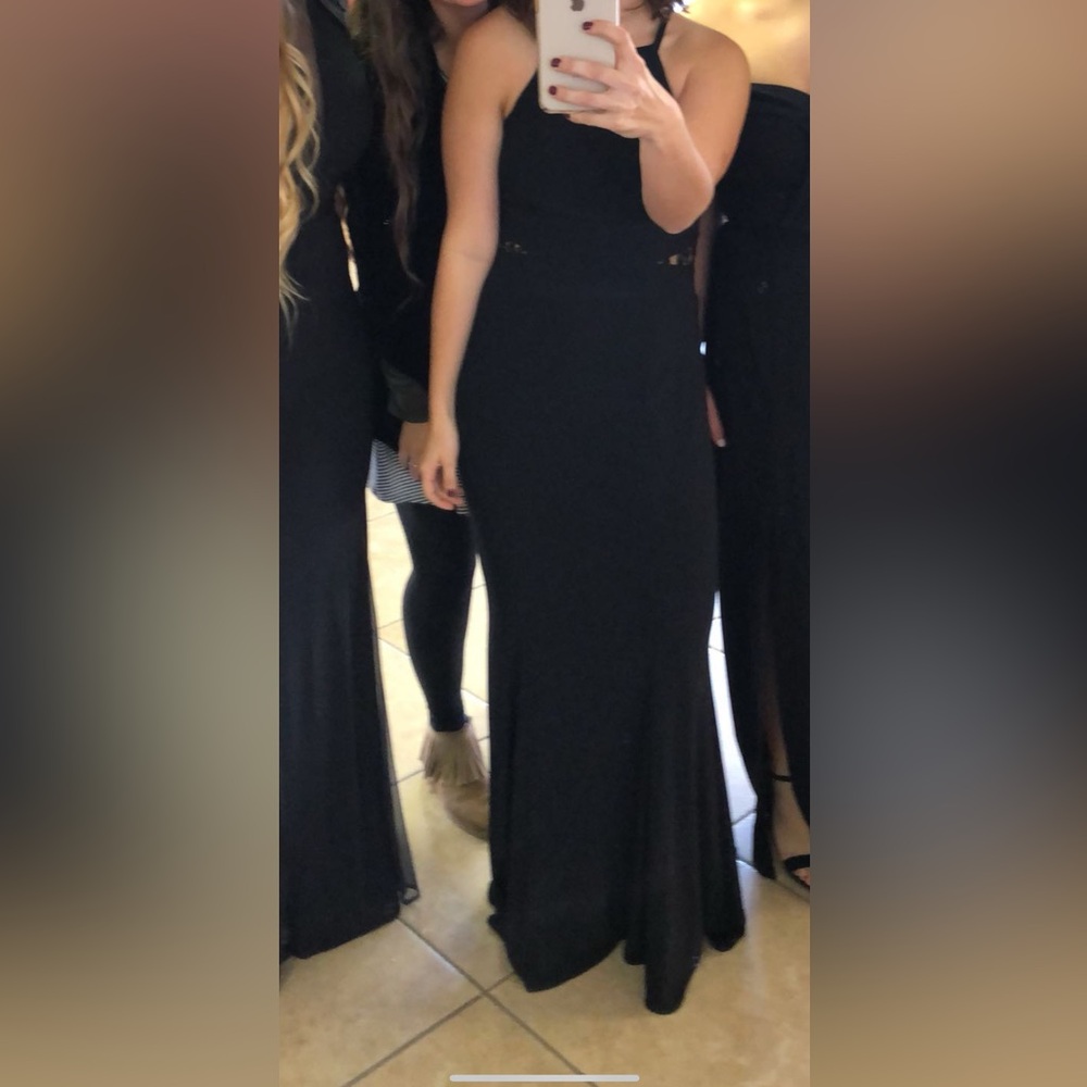 Black Formal Dress with Open Back with Lace